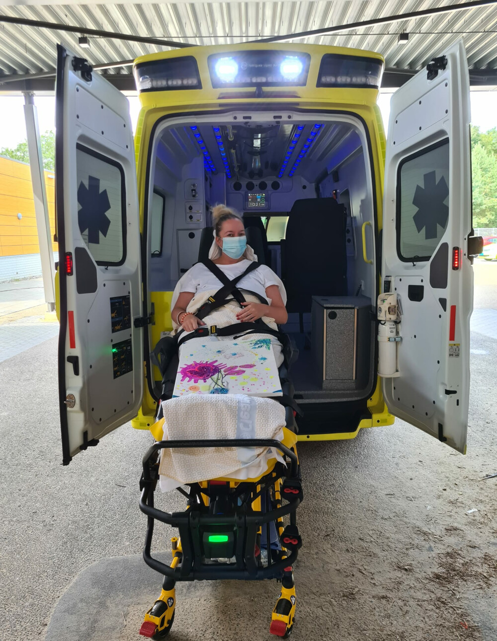 Irene in de ambulance bij Vogellanden
