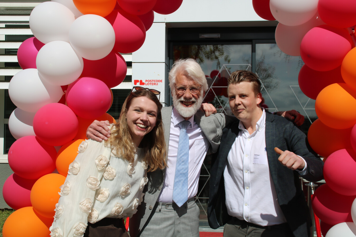 Erik Scherder met deelnemers Merel en Mark