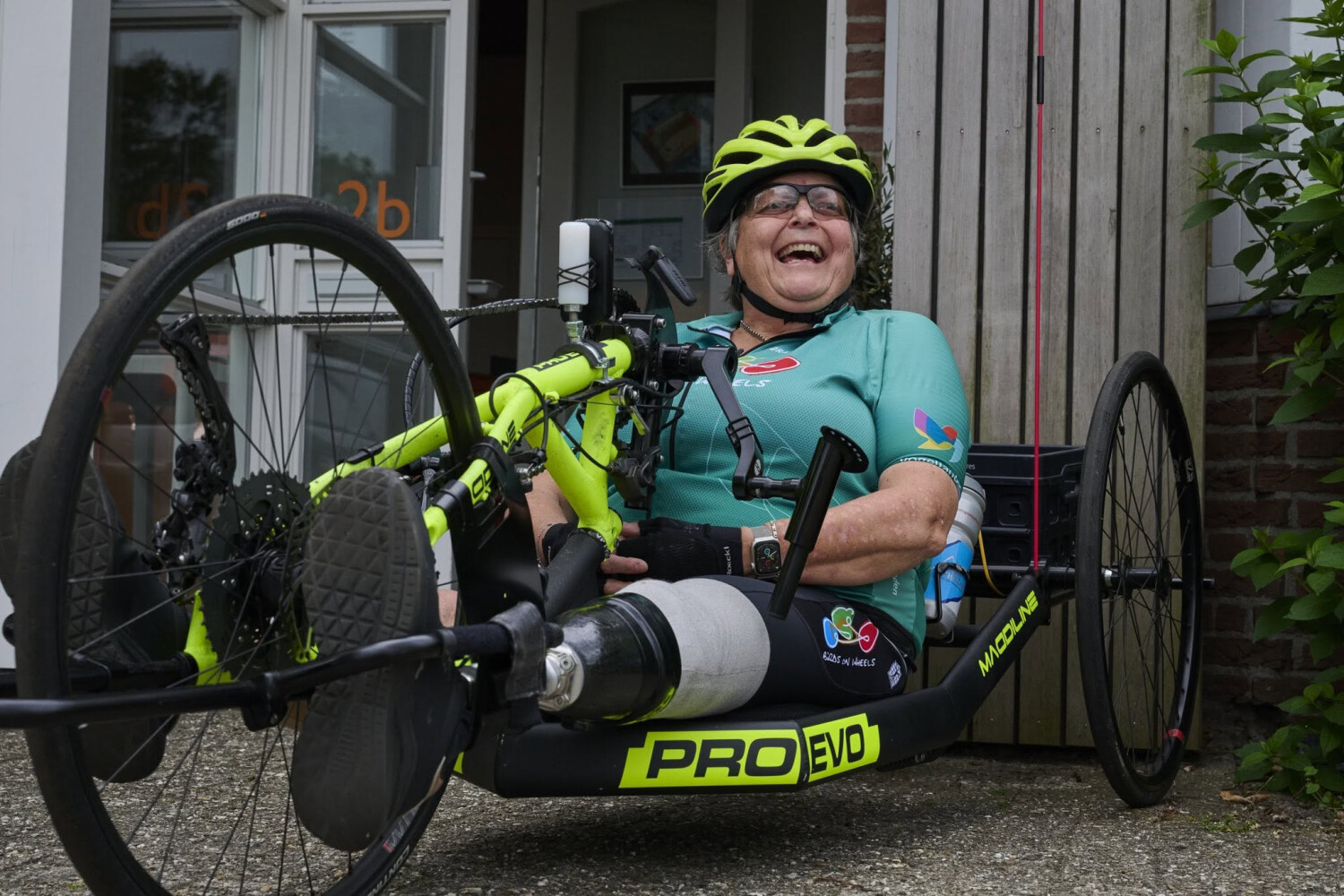 lachende Handbiker