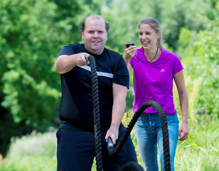 Sporten in de tuin van Vogellanden